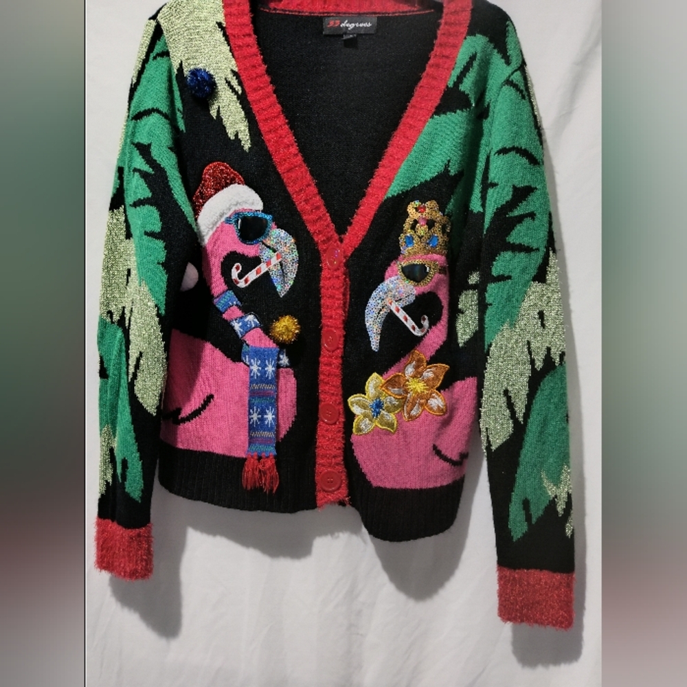 33 Degrees Large L Christmas Cardigan Sweater
